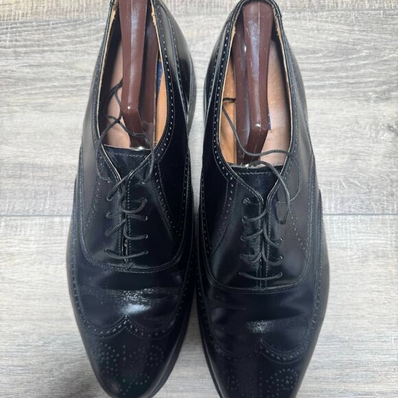 Bostonian Classics Black Leather Wingtip Oxfords Men's Size 11 - Picture 2 of 8